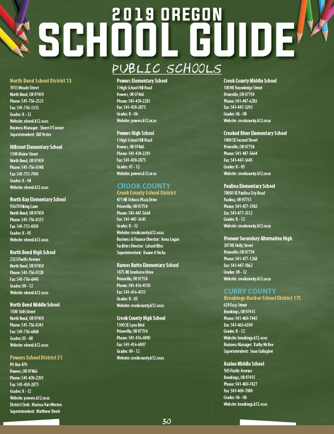 2018 19 oregon school